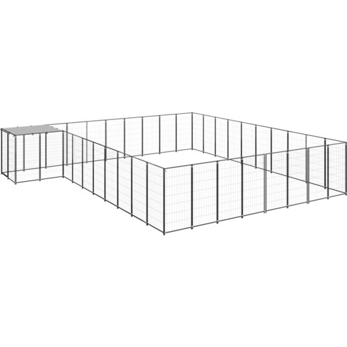 vidaXL pasji boks črn 25,41 m² jeklo Cene