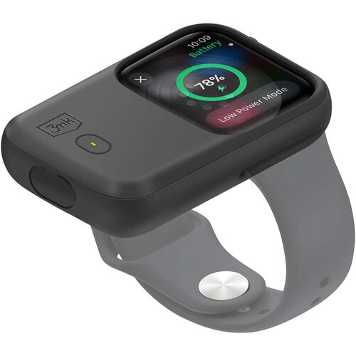 3mk Ovitek za baterijo z indukcijskim polnjenjem za Apple Watch 44mm in 45mm silikonski, avtonomija 15h, Črna, (5000017452) Cene