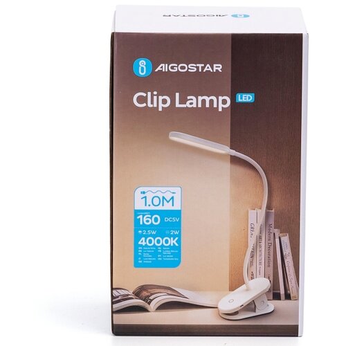  Aigostar-LED Prigu&amp;scaron;iva punjiva stona lampa sa stezaljkom LED/2,5W/5V 1200mAh bela Slike