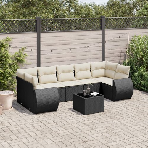  8-dijelni set vrtnih sofa od poliratana s jastucima crni Cijene