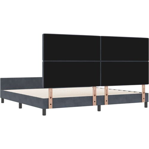 VidaXL Postelja Temno Siva 200x200 cm Velur Slike