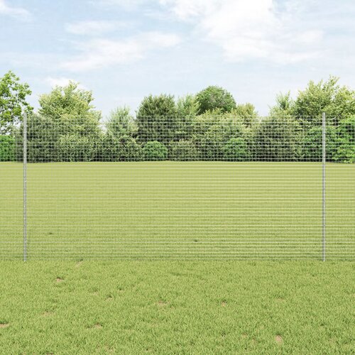vidaXL Zavarena žičana ograda s 44 U stubova Srebrna 1.2x50 m Čelik Cijene