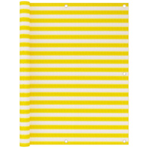 VidaXL Balkonsko platno rumeno in belo 120x600 cm HDPE Slike