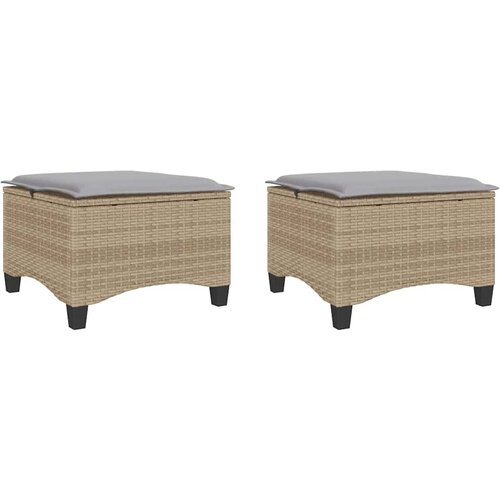 Maison Chic Vrtni stolčki - Vrtni stoli z blazinami 2 kosa Bež 55x55x36 cm Poly Rattan JS1093, (21878831) Cene