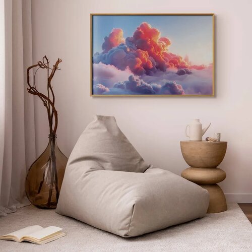  Plakat Dusk Spectacle: Clouds in Shades of Pink and Purple 30x21 Zlatni okvir Cijene