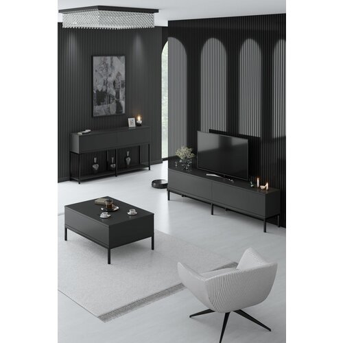 HANAH HOME lord - anthracite, black anthraciteblack living room furniture set Slike