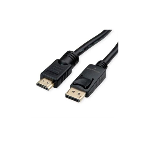 Roline DisplayPort / HDMI priključni kabel DisplayPort utikač, HDMI A utikač 10.00 m crna 11.04.5777 sa zaštitom Display Cijene