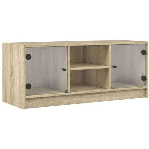 vidaXL TV ormarić sa staklenim vratima boja hrasta sonome 102x37x42 cm Cene