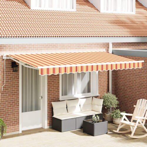 vidaXL Retraktilna tenda Morsko modra 400x200 cm Tkanina in poliester Cene