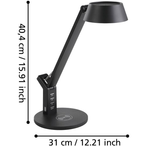 Eglo 99832 - BANDERALO LED stona lampa, prigu&amp;scaron;iva na dodir, LED/4,8W/230V, crna Slike