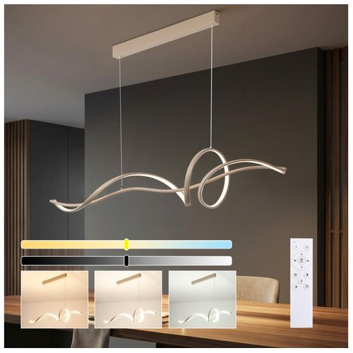 Brilagi LED prigu&amp;scaron;iva luster na sajli SIGNATURE LED/55W/230V 120x23 cm bež + daljinski upravljač Slike
