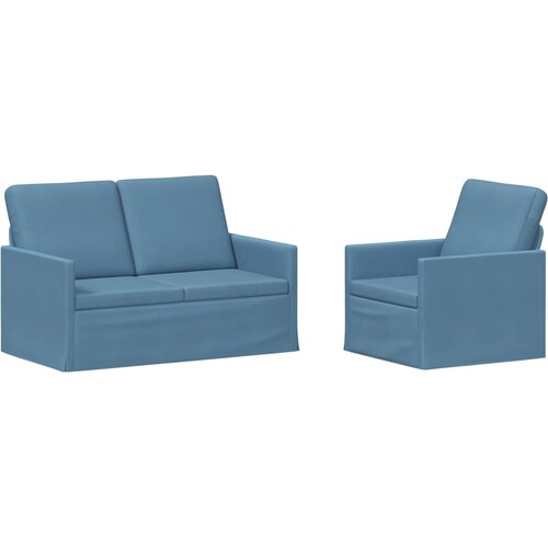  Set sofe 2 pcs Plava Kordura tekstil Slike