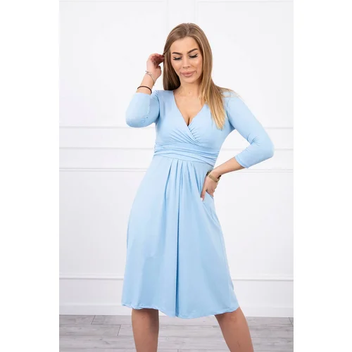 Kesi Dress with an azure underbust neckline