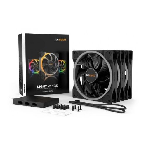 BE QUIET Triple-Pack Light Wings ARGB LED 140mm PWM BL078 Cene