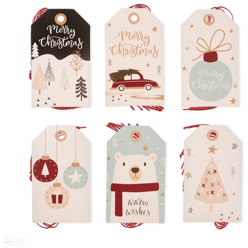  Novogodišnje etikete za dekoraciju 24 kom  | Christmas pastels (etikete) Cijene