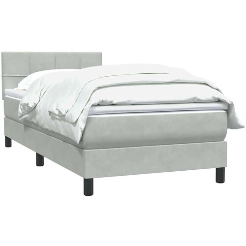  Box Spring krevet s madracem svijetlo sivi 80x220 cm samt Slike