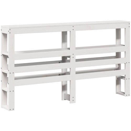 VidaXL Vzglavje s policami bela 135 cm trdna borovina, (21290888) Slike