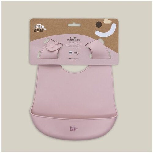 Interbaby Silikonski podbradak za bebe - Dark Pink Slike