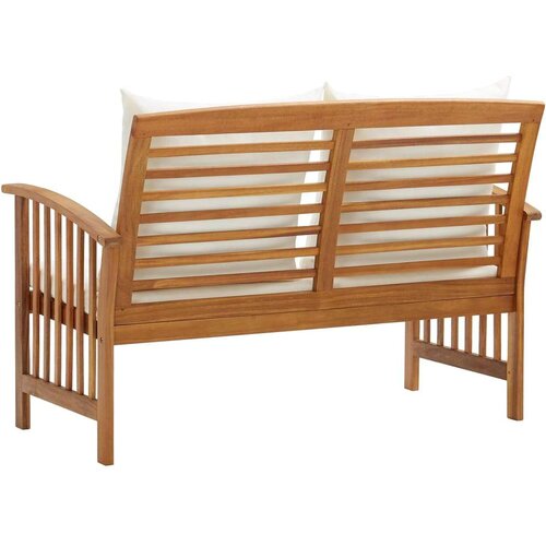  Klupa s jastucima 119 cm od masivnog bagremovog drva Slike