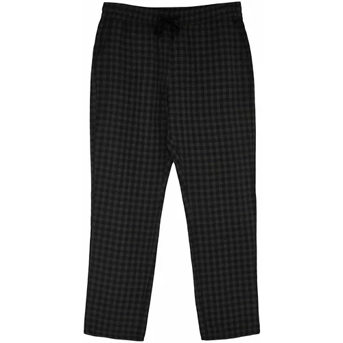 Trendyol Men's Black Comfortable Fit Plaid Weave Pajama Bottoms.