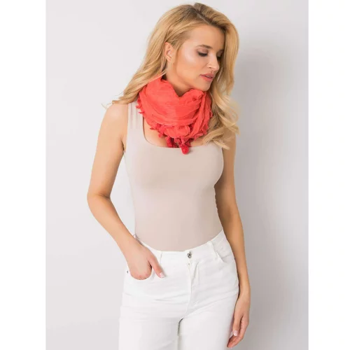 Fashionhunters Women's coral scarf with fringes