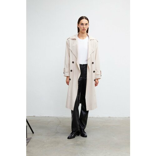 VATKALI Belted double-breasted buttoned trench coat Slike