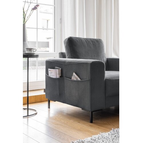 Miuform Tamno siva fotelja od samta Lofty Lilly &amp;ndash; Slike