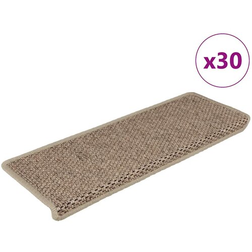 VidaXL Samoljepljivi otirači za stepenice 30kom 65x21x4cm boja pijeska Slike