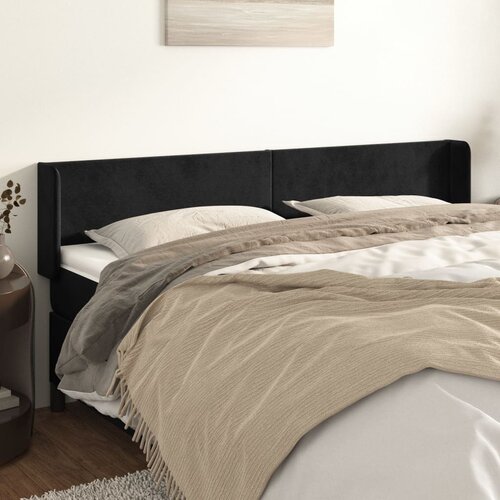 vidaXL Uzglavlje s ušima crni 163x16x78/88 cm baršunasti Cijene