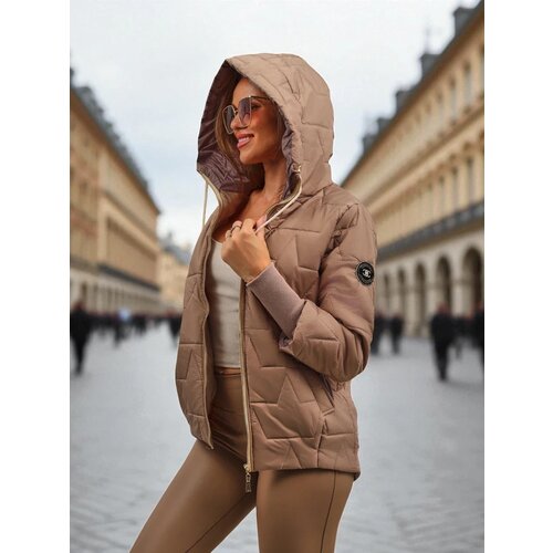 Resti Women&amp;#039;s Quilted Jacket with Hood and Cuffs on Sleeves Raven Peak Slike