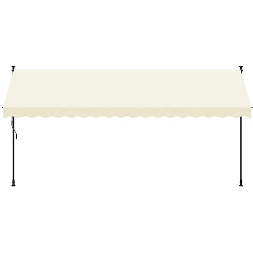 Tenda na uvlačenje krem 400 x 150 cm od tkanine i čelika Slike