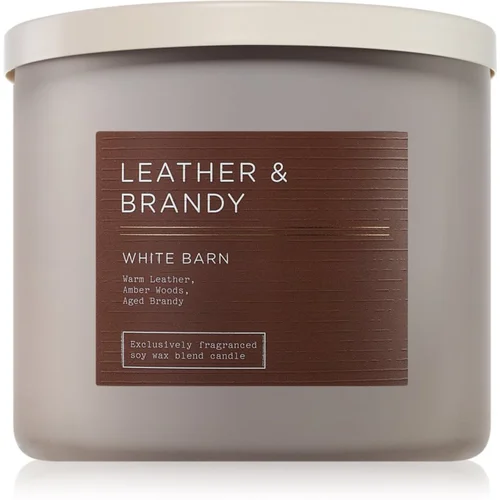 Bath & Body Works Leather & Brandy dišeča sveča 411 g