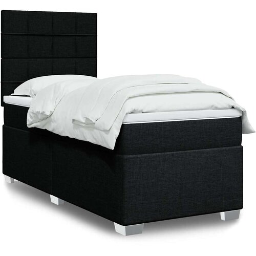  Box spring krevet s madracem crni 90x190 cm od tkanine Cijene