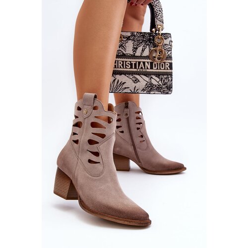 Maciejka Leather Boots with Cutouts Slike