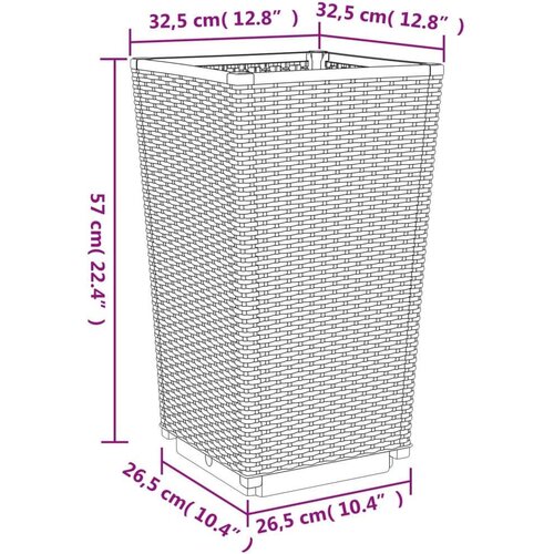 vidaXL Vrtna korita 2 kosa črna 32,5x32,5x57 cm PP Cene