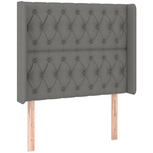 Maison Chic vzglavna omarica - nočna omarica - posteljna omarica z u&amp;scaron;esi temno sivo 103x16x118/128 cm blago, (21711931) Slike