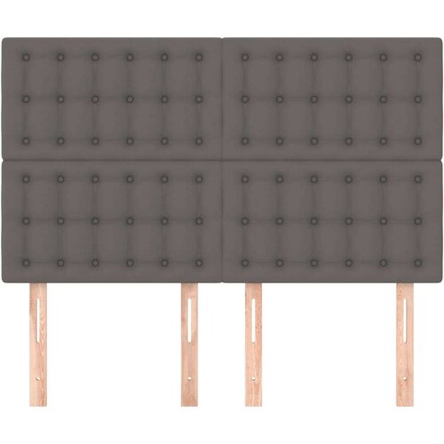  Uzglavlja 4 kom sivi 72 x 5 x 78/88 cm od umjetne kože Slike