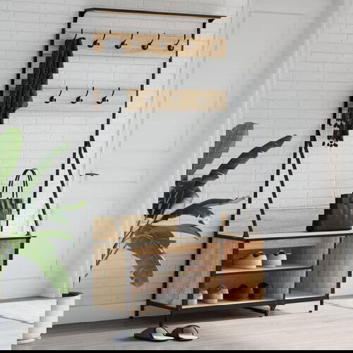 vidaXL Stalak za odjeću i cipele boja hrasta sonome 100x41x184 cm Cene