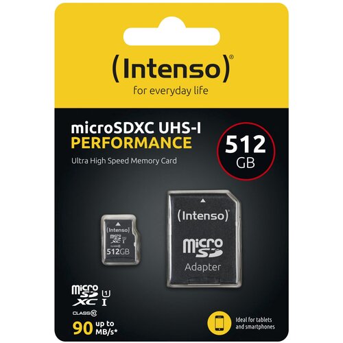 Intenso microSDXC 512GB Class 10 UHS-I U1 Performance Slike