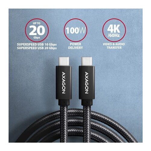 Axagon CC USB CM 3.1Gen2 USB CM, 1m, Crna, BUCM32-CM10AB, AXA Slike