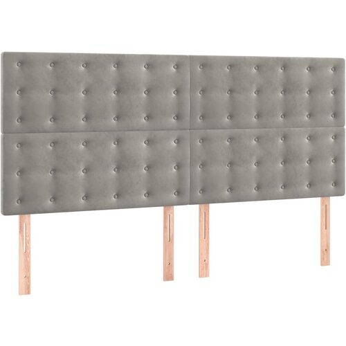 Maison Chic Posteljno vzglavje - Vzglavna omarica 4 kosa svetlo siv 90x5x78/88 cm žamet, (22078394) Cene