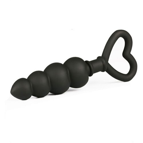 SuperLove Silicone Anal Beads Black Cene