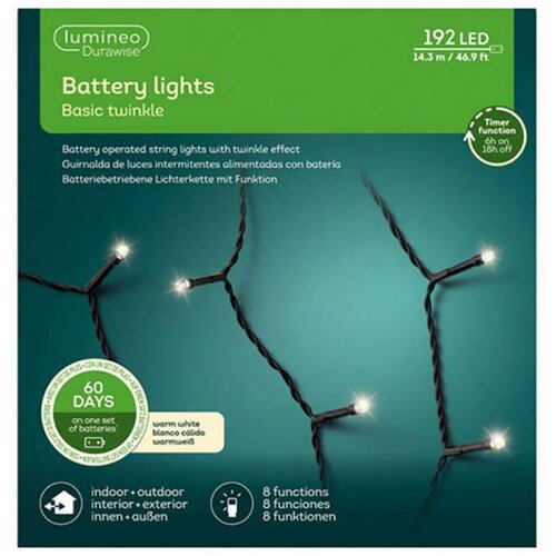  Led novogodi&scaron;nje lampice baterija 8 funkcija topla bela L1430cm Lumineo 497161 Cene