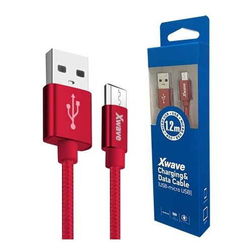 X Wave USB kabl /USB 2.0 (tip A -mu&scaron;ki) -Micro USB (tip A -mu&scaron;ki)/dužina 1,2m/2A/Aluminium/crveni upleteni ( USB Micro 1.2m 2A Al /red mesh USB Micro 1.2m 2A Al /red mesh Cene