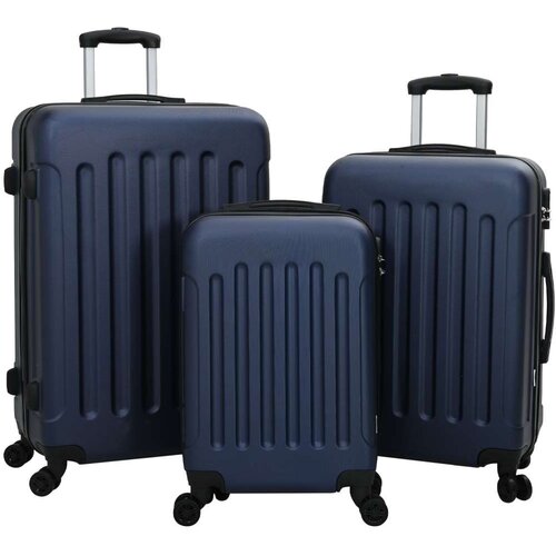 VidaXL Set kovčkov 3 kosi Trdi temno modri 20&amp;rdquo; 24&amp;rdquo; 28&amp;rdquo; ABS Slike