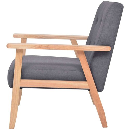  3-dijelni set sofa od tkanine tamnosivi Slike