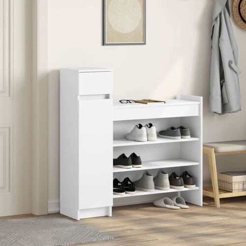 VidaXL ormarić za cipele bijeli 100 5x28x100 cm od konstruiranog drva Slike