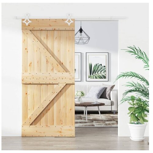 vidaXL Klizna vrata s priborom za montažu 95 x 210 cm masivna borovina Cijene
