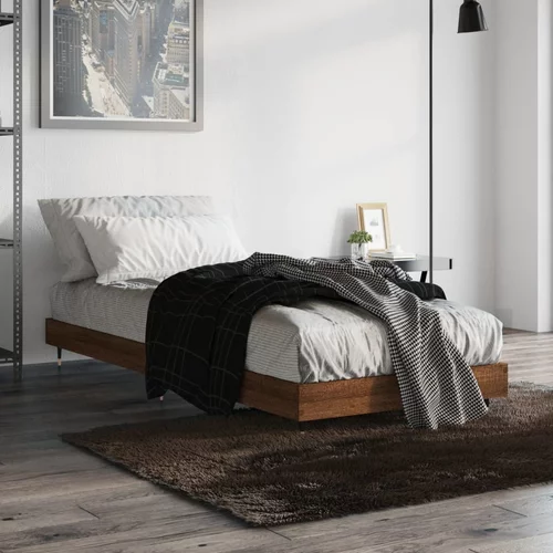 Okvir za krevet smeđi hrast 75x190 cm konstruirano drvo