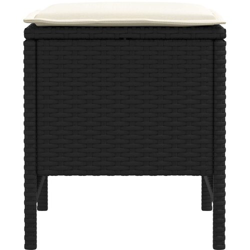  Vrtni otoman 2 Komad Crna i Krema 38 x 38 x 45 cm PE ratan Slike